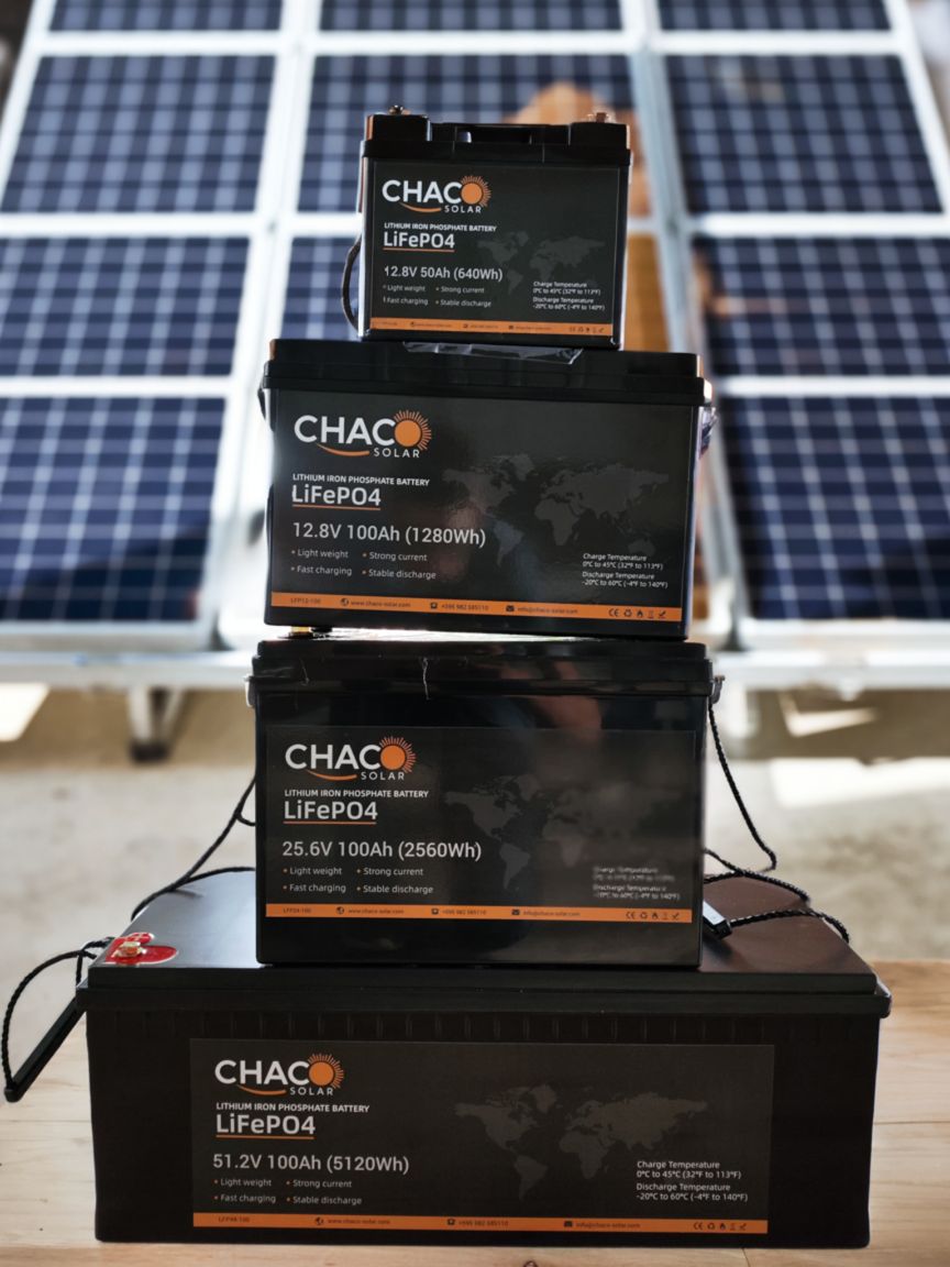 Baterías LiFePO4 Chaco Solar en 12V, 24V y 48V